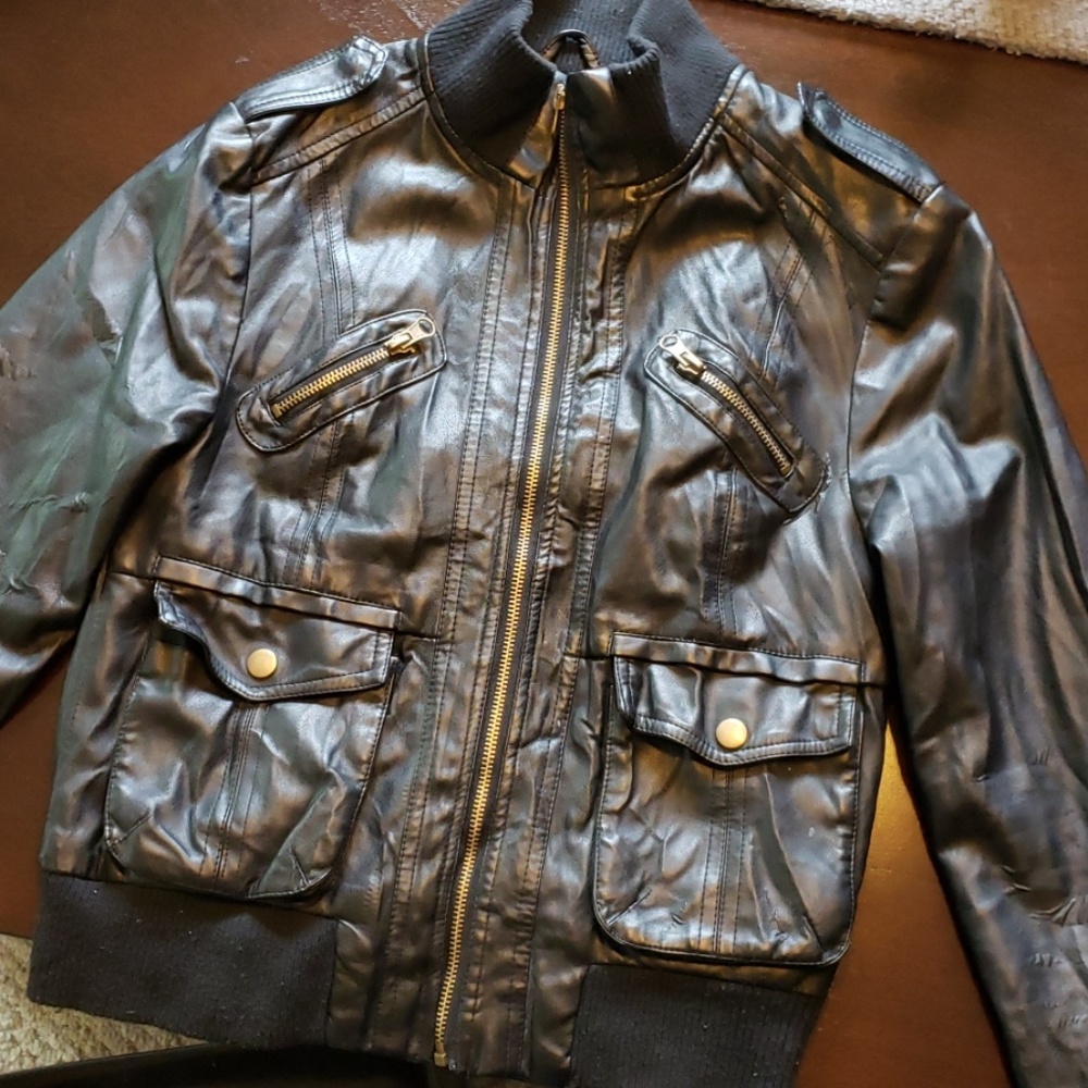 Black 'leather' jacket
